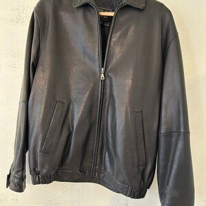 black leather jacket